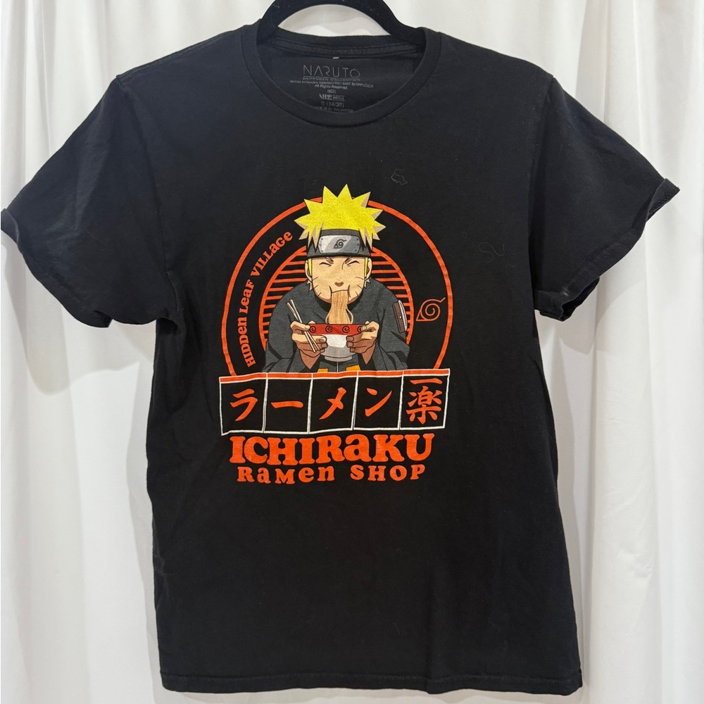 Naruto Shippuden ICHIRAKU RAMEN SHOP Short Sleeve TShirt Mens Anime Size S Black